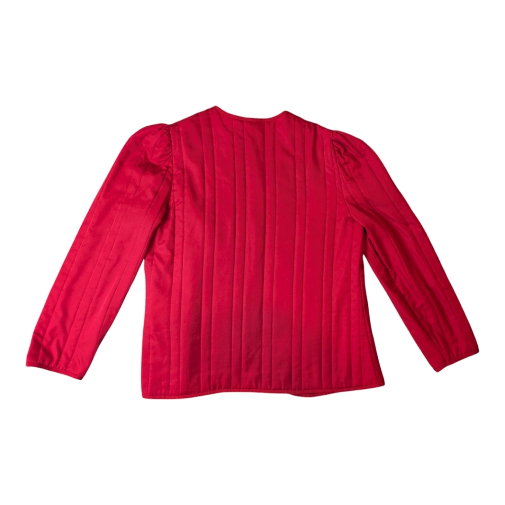 Lonquil Red Quilted Blazer Women's Size 18 Vintage - Picture 3 of 13